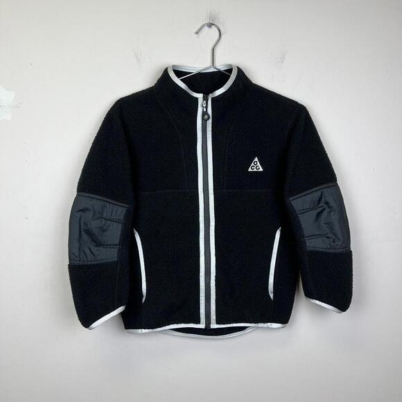 Nike ACG Black Fleece Jacket THERMA-FIT SHERPA JACKET Size S - Picture 1 of 5